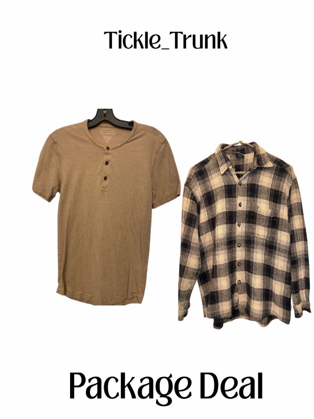 2️⃣Banana Republic Men’s XS & Azur Youth XL Plaid both 100% cotton